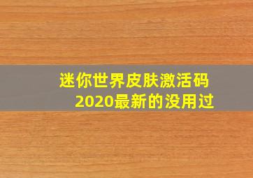 迷你世界皮肤激活码2020最新的没用过