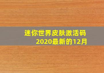 迷你世界皮肤激活码2020最新的12月