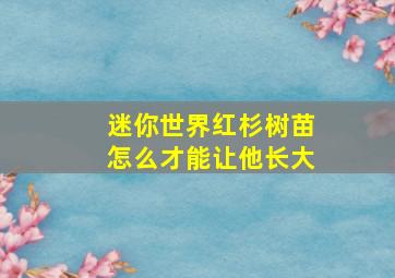 迷你世界红杉树苗怎么才能让他长大