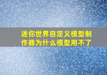 迷你世界自定义模型制作器为什么模型用不了