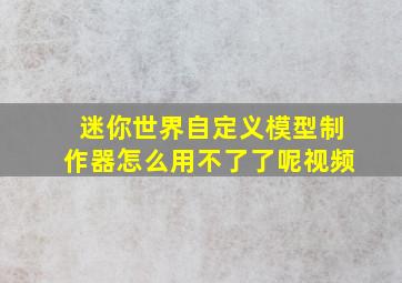 迷你世界自定义模型制作器怎么用不了了呢视频