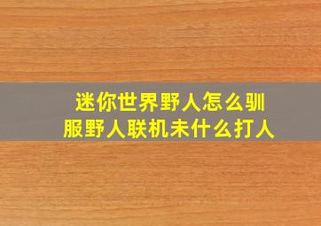 迷你世界野人怎么驯服野人联机未什么打人