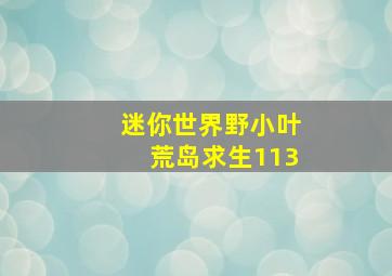 迷你世界野小叶荒岛求生113