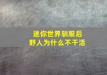 迷你世界驯服后野人为什么不干活