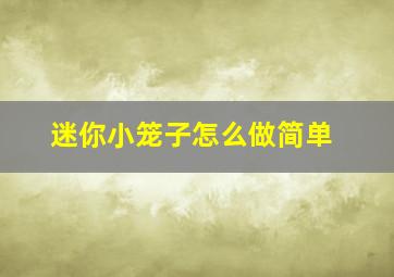 迷你小笼子怎么做简单