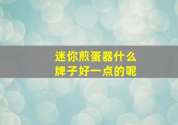 迷你煎蛋器什么牌子好一点的呢