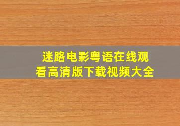 迷路电影粤语在线观看高清版下载视频大全