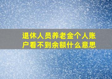 退休人员养老金个人账户看不到余额什么意思