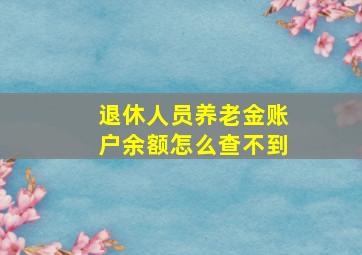 退休人员养老金账户余额怎么查不到