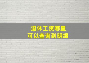 退休工资哪里可以查询到明细