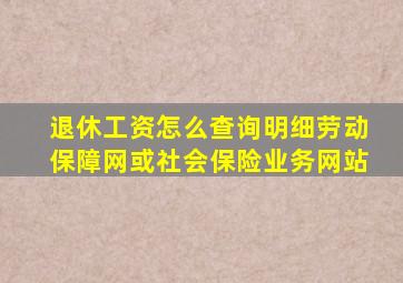 退休工资怎么查询明细劳动保障网或社会保险业务网站