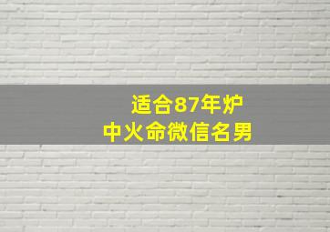 适合87年炉中火命微信名男