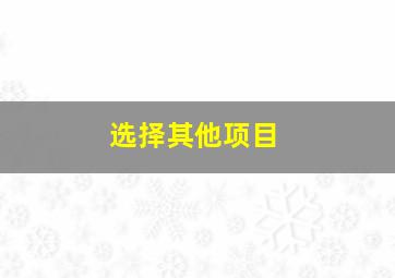 选择其他项目