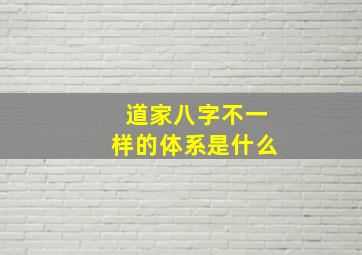 道家八字不一样的体系是什么