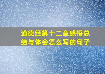 道德经第十二章感悟总结与体会怎么写的句子