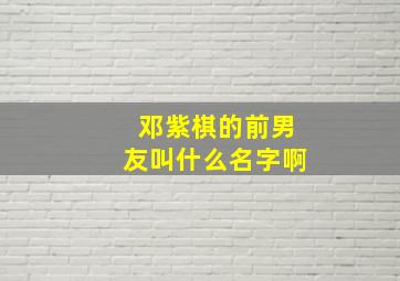 邓紫棋的前男友叫什么名字啊