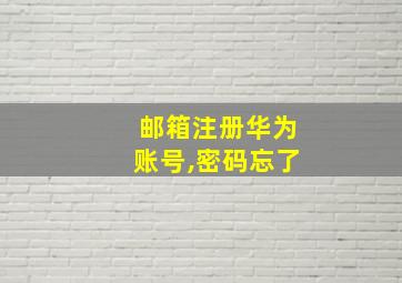 邮箱注册华为账号,密码忘了