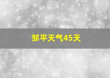 邹平天气45天