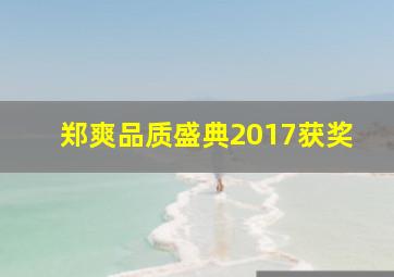 郑爽品质盛典2017获奖