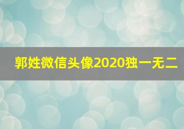 郭姓微信头像2020独一无二