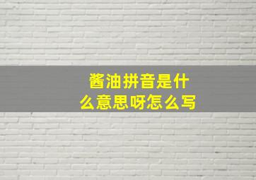 酱油拼音是什么意思呀怎么写