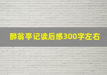 醉翁亭记读后感300字左右