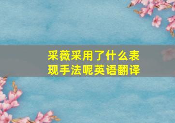 采薇采用了什么表现手法呢英语翻译