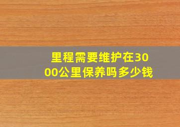 里程需要维护在3000公里保养吗多少钱