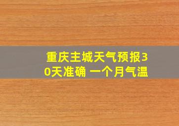 重庆主城天气预报30天准确 一个月气温