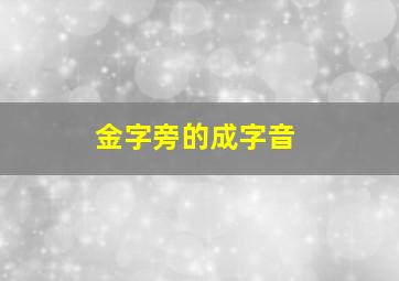 金字旁的成字音