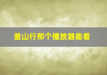 釜山行那个播放器能看