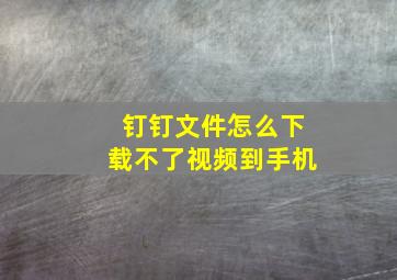 钉钉文件怎么下载不了视频到手机