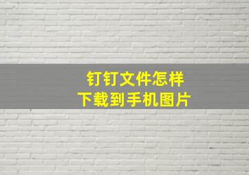 钉钉文件怎样下载到手机图片