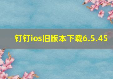 钉钉ios旧版本下载6.5.45