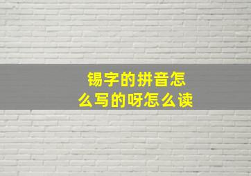 锡字的拼音怎么写的呀怎么读