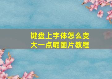 键盘上字体怎么变大一点呢图片教程