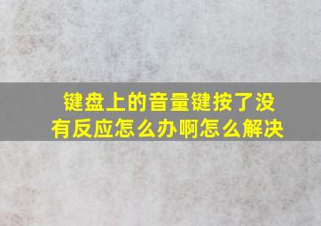 键盘上的音量键按了没有反应怎么办啊怎么解决