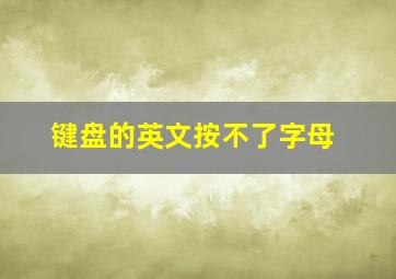 键盘的英文按不了字母