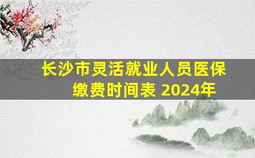 长沙市灵活就业人员医保缴费时间表 2024年