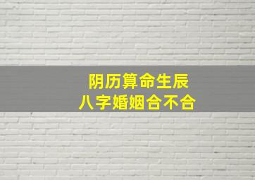 阴历算命生辰八字婚姻合不合