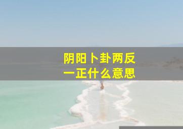 阴阳卜卦两反一正什么意思