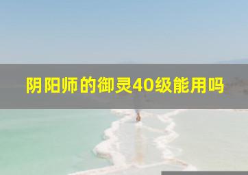 阴阳师的御灵40级能用吗