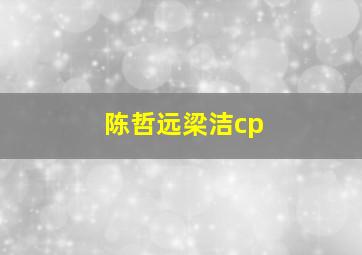 陈哲远梁洁cp