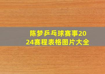 陈梦乒乓球赛事2024赛程表格图片大全