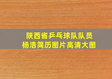 陕西省乒乓球队队员杨浩简历图片高清大图