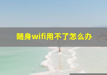 随身wifi用不了怎么办