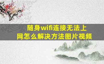 随身wifi连接无法上网怎么解决方法图片视频