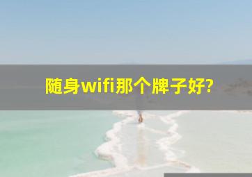 随身wifi那个牌子好?