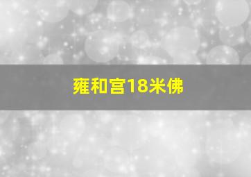 雍和宫18米佛