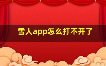 雪人app怎么打不开了